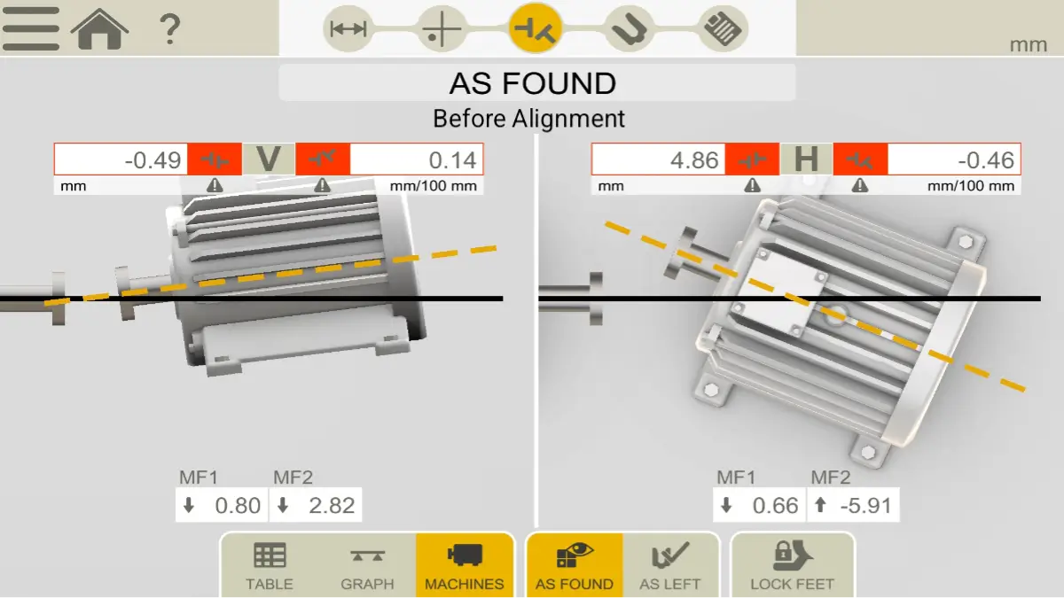 laser shaft alignment before alignment tolerance measurement in UAE industrial facility