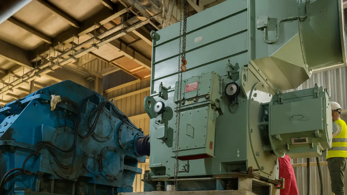 laser shaft alignment of motor to gearbox in abu dhabi cement factory