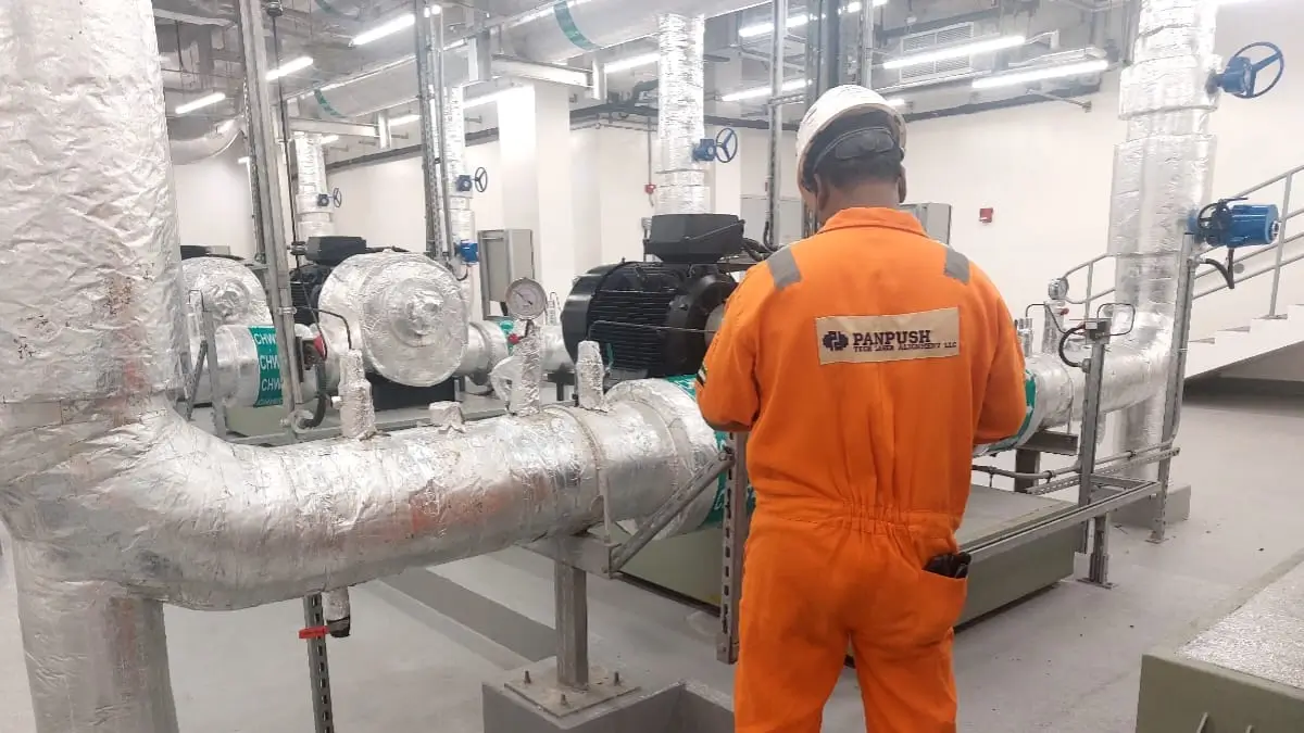 laser shaft alignment of CAT engine and alternator in UAE power generation facility