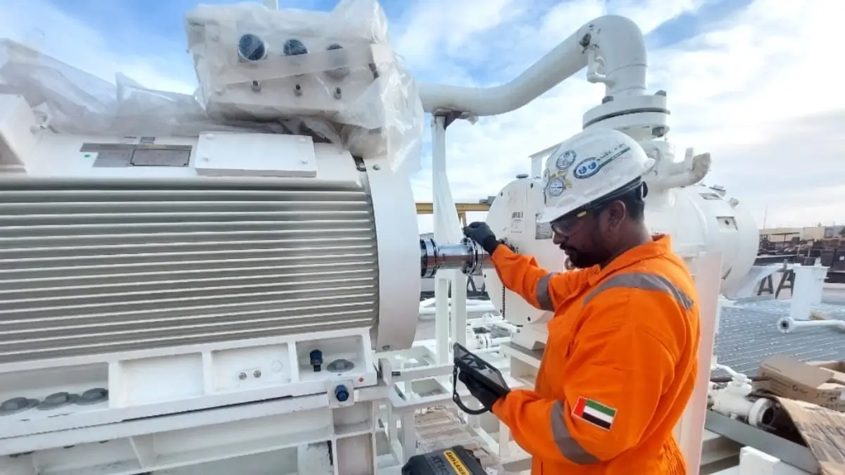 laser shaft alignment of CAT engine and alternator in UAE power generation facility