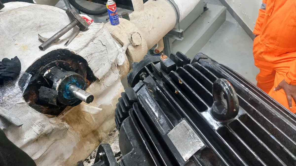 Pump before laser alignment after bearing replacement