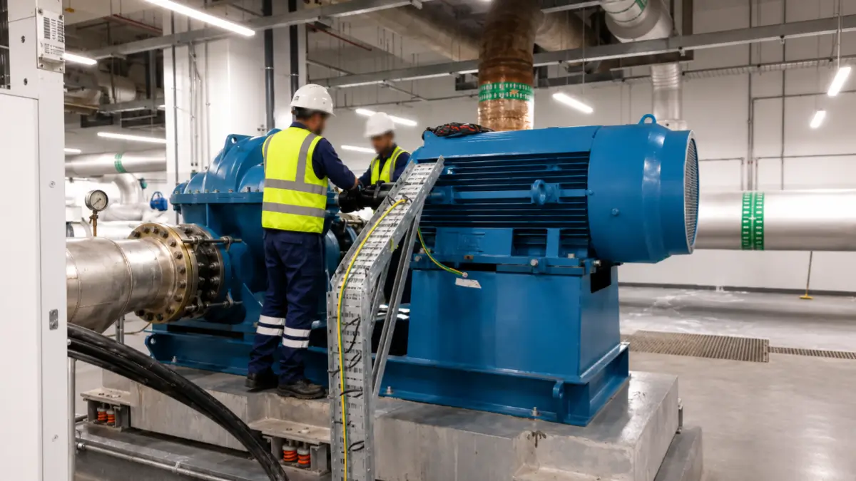 Motor to pump alignment performed using laser alignment equipment in a UAE power generation facility