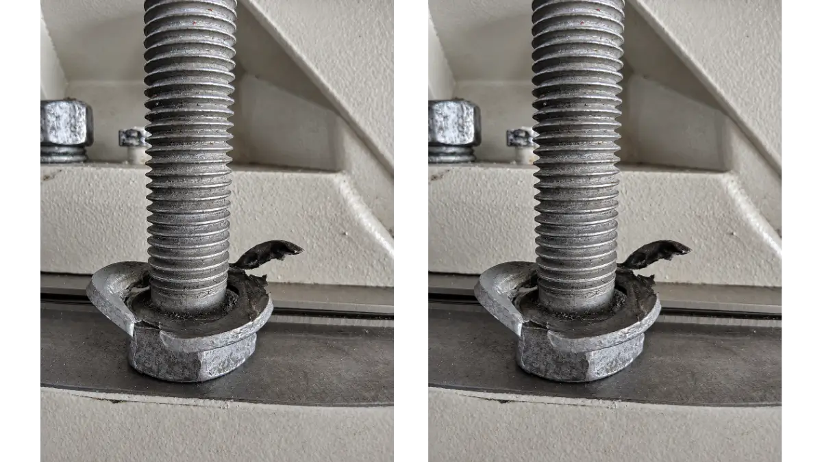 Damaged Bolt Washer Causing Soft Foot